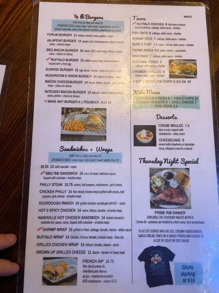 IB Forum Sports Bar & Grill menu 6