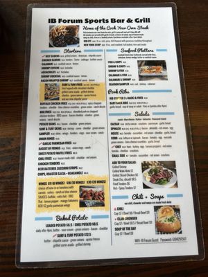 IB Forum Sports Bar & Grill menu 1